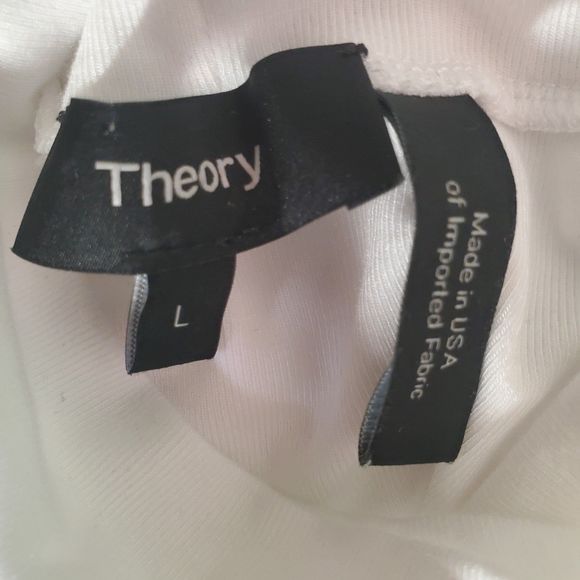 Theory Wendel White Sleeveless Turtleneck Top in Jersey Rib Knit Viscose
Sz L - Picture 10 of 11